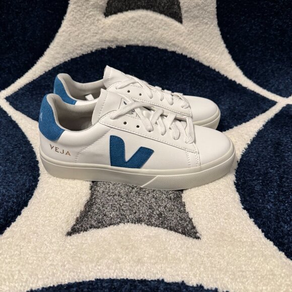 Veja Campo Chromefree Leather Blue Suede Womens Size 6.5 - Picture 5 of 6